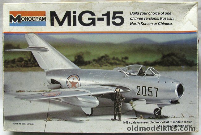 Monogram 1/48 Mig-15 - North Korean / Russian / Chinese Air Forces - White Box Issue, 5403 plastic model kit